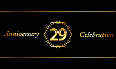 29 anniversary celebration. luxury 29th anniversary celebration. 29 year anniversary celebration with hexagonal and black background.	