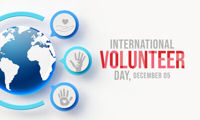 International Volunteer day (IVD) is observed every year on December 5, to promote volunteering and recognize their contributions to the achievement of the Sustainable Development Goals. 3D Rendering
