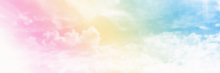 Obraz na płótnie Canvas Panorama view beautiful pastel sky background