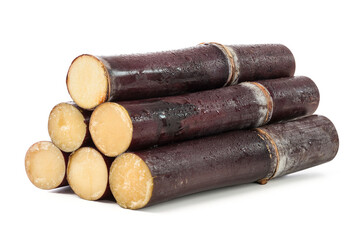 sugar cane cut isolated on white background.