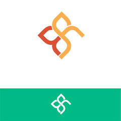 Logo R H F letter with flower shape