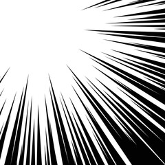 Obraz premium Black cartoon style concentration line material