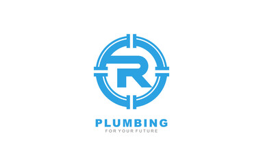 R logo plumbing for identity. letter template vector illustration for your brand.