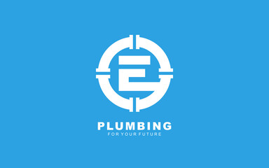 Obraz premium E logo plumbing for identity. letter template vector illustration for your brand.