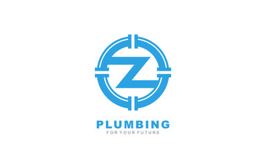 Fototapeta na wymiar Z logo plumbing for identity. letter template vector illustration for your brand.