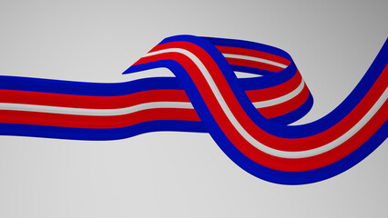 Close-up render of the twisted ribbon of the Cambodia flag, the national colors of Cambodia as a ribbon in 4k resolution, colors: RGB. High quality photo