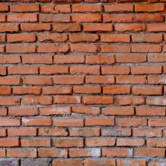 Old red brick wall grunge background texture