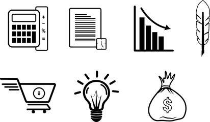 Creative business solutions related icon set design. Innovation team management.