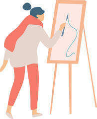 Artist woman silhouette