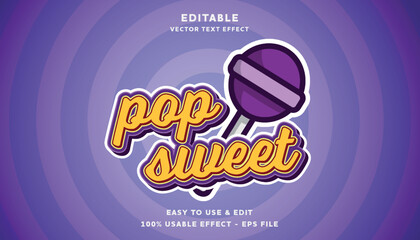 pop sweet editable logotype with modern and simple style, usable for logo or campaign title