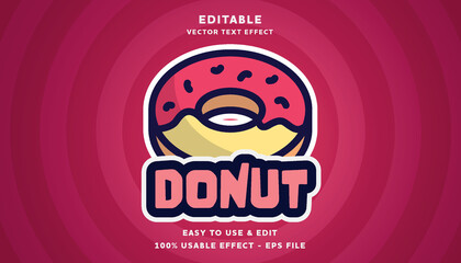 donut editable logotype with modern and simple style, usable for logo or campaign title