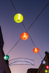 Suspended Chinese Christmas Lanterns In The Streets Of Bath