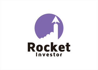 rocket logo design investor market sell concept grow