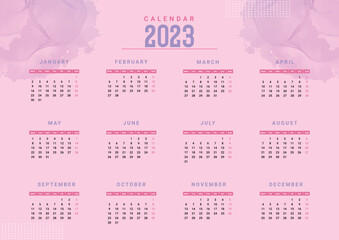 2023 new year calendar template design.