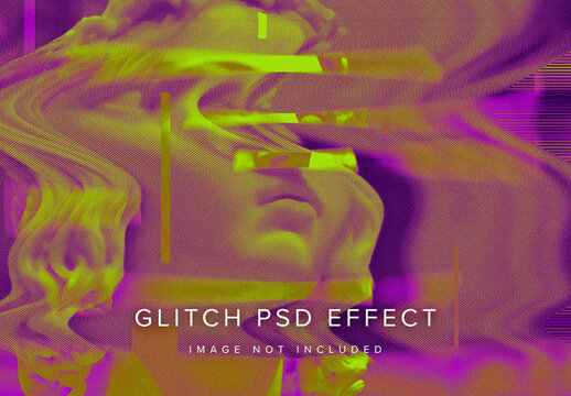 Glitch Photo Effect Mockup