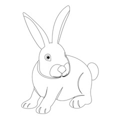 Fototapeta na wymiar rabbit doodle sketch ,outline isolated vector