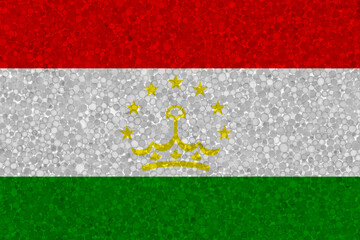 Flag of Tajikistan on styrofoam texture