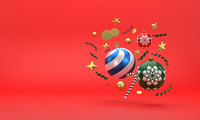 Christmas balls festive xmas decoration gold glass christmas balls, stars,