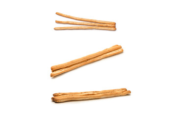 Bread sticks isolated on white background.