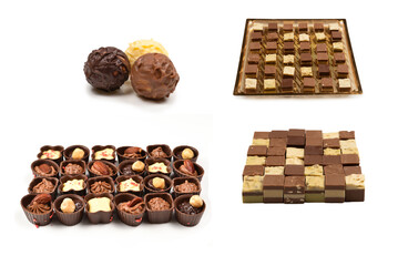 Mix of tasty chocolate candy collection.