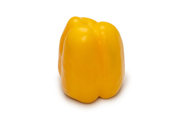 Yellow bell pepper isolated on white background.
