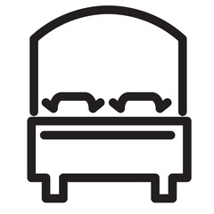 Bed Bedroom Double Bed Furniture Interior Icon