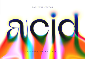 Colourful Melting Text Effect Mockup - obrazy, fototapety, plakaty