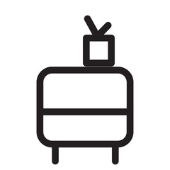 bedside table furniture home interior office icon