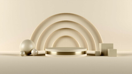 Naklejka premium 3d rendering podium mockup display for product presentation premium photo 