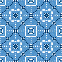Italian tile pattern vector seamless. Portugal azulejos, mexican talavera, sicily majolica or spanish ceramic. Mosaic background for kitchen floor or bathroom wall.