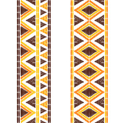 Tribal border seamless set. African ethic texture print. Peruvian indian decoration. - 544363905