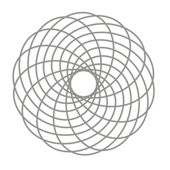 Circular geometric spiral. Abstract monochrome design element
