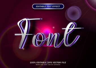 Luxury text neon effect editable. electric font style.