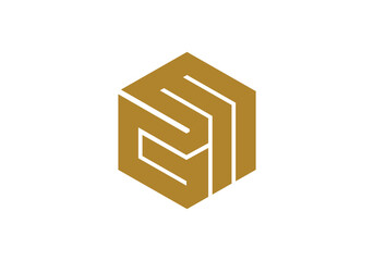 initial logo letter GM hexagon initial company icon business logo background illustration