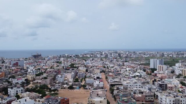 Ville de Dakar, Afrique, quartier Ouakam - Shot taken with drone