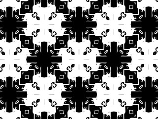 Ornament with elements of black and white colors.
