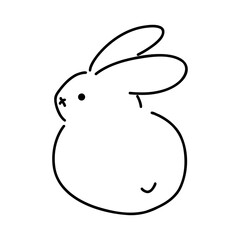 年賀状にも使える手描きのシンプルなうさぎ