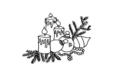 Christmas time candels and ornaments