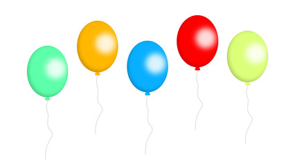 Many colorful baloons flying on transparent background. Colorful balloons flying in the celebration and party. Balloons for happy birthday party and celebration. © Sami