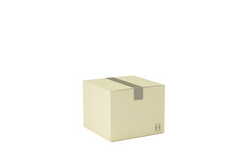 Cardboard Cargo Box on white studio background