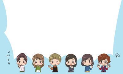 Illustrations of various women, frames with negative expressions.