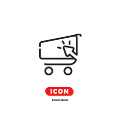 shopping cart, online icon vector on white background.
