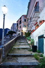 A narrow street in Albori, a village on the Amalfi coast in Italy.