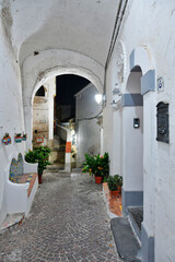 Fototapeta na wymiar A narrow street in Albori, a village on the Amalfi coast in Italy.