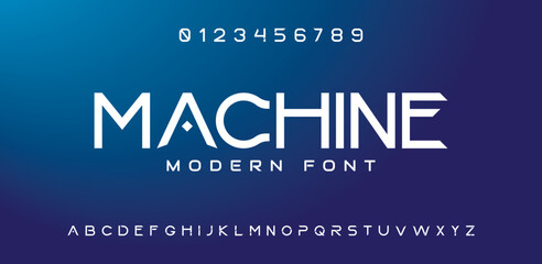 MACHINE Innovative font typeface designed for technology. Typeface urban style fonts for technology, digital, movie, logo design.	