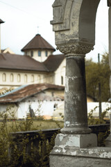 Fototapeta premium Medieval street and facade of historic buildings in city center of Sibiu Romania 