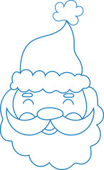 Christmas Santa Claus in doodle style. Single element. Vector.