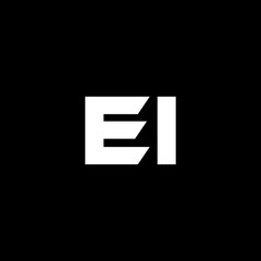 EI letter logo design with black background in illustrator, vector logo modern alphabet font overlap style. calligraphy designs for logo, Poster, Invitation, etc.