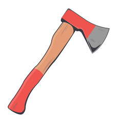 Wooden axe. Ax with handle made of wood