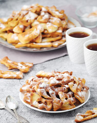 Angel wings, traditional sweet crisp pastry